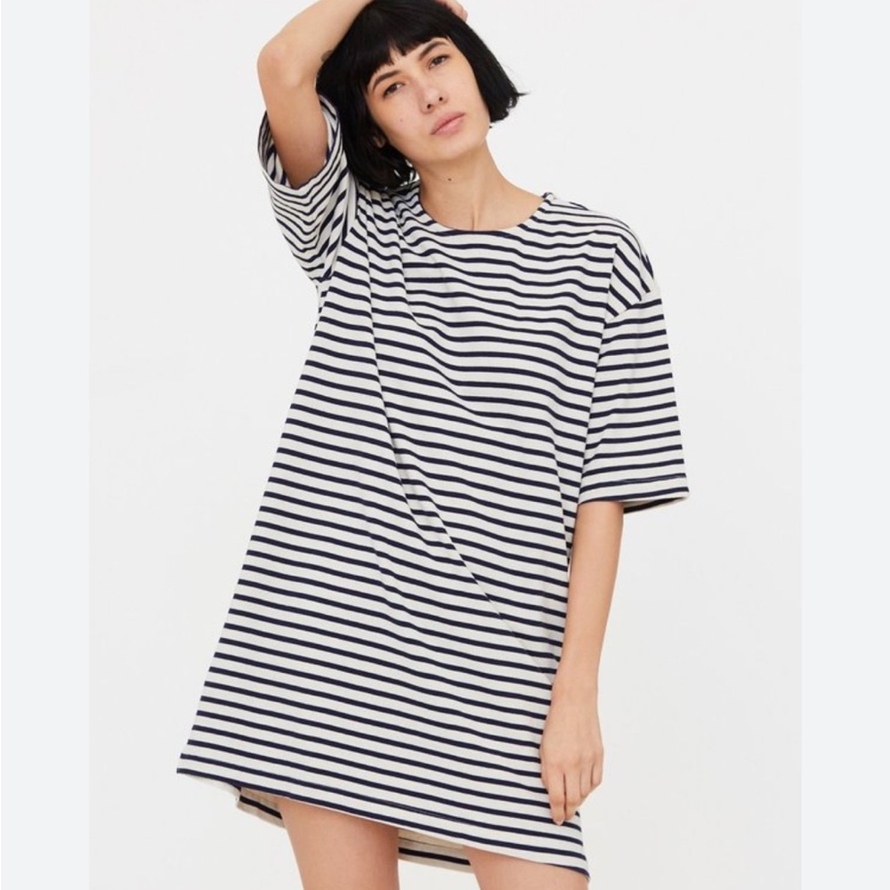 Esby Black and White Mini Shirt Dress